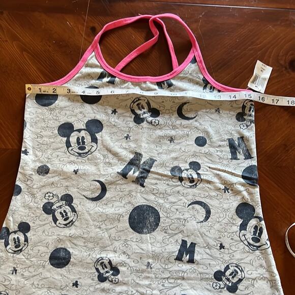 Disney Parks S Gray Mickey Print Tank Top NWT Strappy Summer Knit - Picture 6 of 8